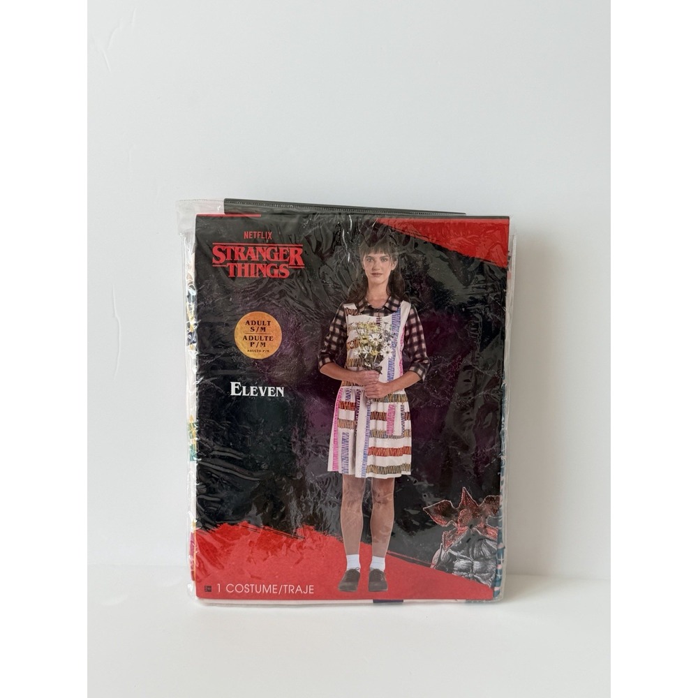 Stranger Things Eleven Costume Adult S/M Size 8 Netflix Halloween Dress NEW